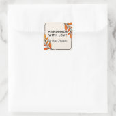 Whimsical Handmade with Love Vierkante Sticker (Tas)