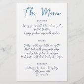 Whimsical Handschrift Script Blauw Casual Bruiloft (Voorkant)
