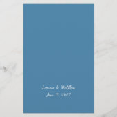 Whimsical Handschrift Script Blauw Casual Bruiloft (Achterkant)