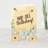 Whimsical Happy Birthday Bee Honeycomb Kaart (Voorkant)