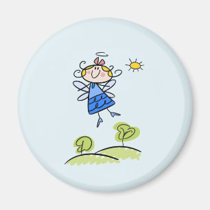 Whimsical Happy Flying Angel Fairy Magneet