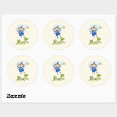 Whimsical Happy Flying Angel Fairy Ronde Sticker (Vel)