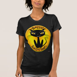 Whimsical Happy Halloween Cat T-shirt