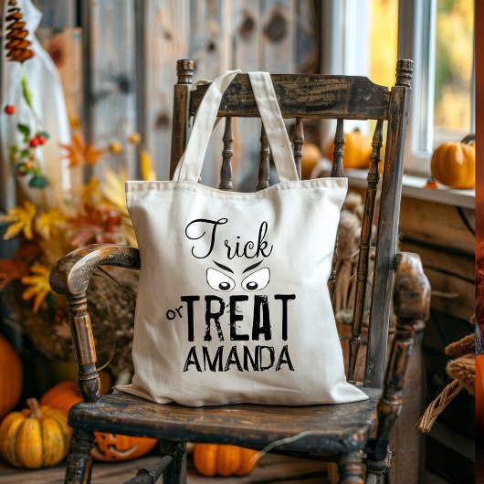 Whimsical Happy Halloween Typography Treat Snoep Tote Bag