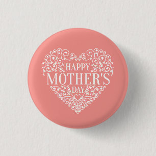 Whimsical Happy Moederdag Pin Button