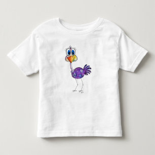 Whimsical Happy Paars Ostrich Kinder Shirts