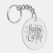 Whimsical Happy Paaskalligrafie | Sleutelhanger (Voorkant Links)