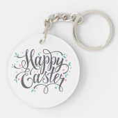 Whimsical Happy Paaskalligrafie | Sleutelhanger (Achterkant)