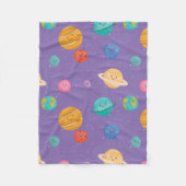 Whimsical Happy Planets Fleece Deken (Voorkant)