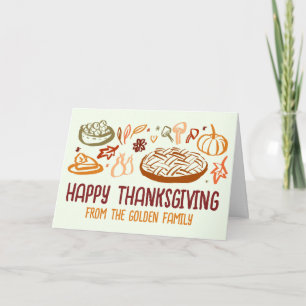 Whimsical Happy Thanksgiving Vriendschappen Vegan Kaart