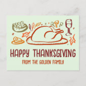 Whimsical Happy Thanksgiving Vriendschapsgeschenk Briefkaart (Voorkant)