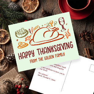 Whimsical Happy Thanksgiving Vriendschapsgeschenk  Briefkaart