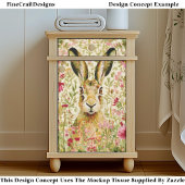 Whimsical Hare Among Wildflowers EX7 Decoupage Tissuepapier