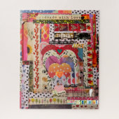 Whimsical hart papier kunst puzzel legpuzzel (Verticaal)
