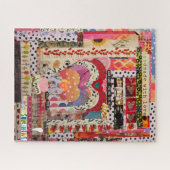 Whimsical hart papier kunst puzzel legpuzzel (Horizontaal)