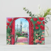 Whimsical Harten Boog Aangepaste Valentijnsdag Kaart (Staand voorkant)