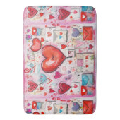 Whimsical Harten en Liefde Letters Patroon Badmat (Voorkant Verticaal)