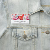 Whimsical Harten en Liefde Letters Patroon Naamplaatje (In situ)