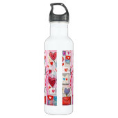 Whimsical Harten en Liefde Letters Patroon Waterfles (Achterkant)