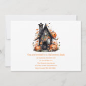 Whimsical Haunted House & Pumpkins Halloween Bash Kaart (Voorkant)