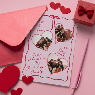 Whimsical Heart family Valentine's Day Carte photo
