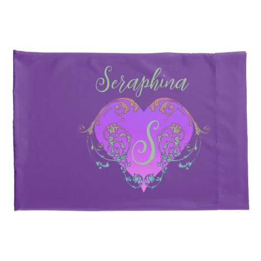 Whimsical Heart gepersonaliseerd Kussensloop (Achterkant-Rechts)