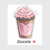Whimsical Heart Ice Cream Shake Vinyl Sticker (Vel)