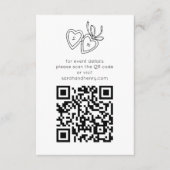 Whimsical Heart Locket Doodle Sketch CUSTOM QRCode Informatiekaartje (Voorkant)
