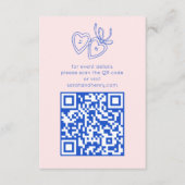 Whimsical Heart Locket Doodle Sketch CUSTOM QRCode Informatiekaartje (Voorkant)