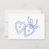 Whimsical Heart Locket Doodle Sketch CUSTOM RSVP Kaartje (Achterkant)