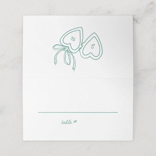 Whimsical Heart Locket Doodle Sketch Modern CUSTOM (Buitenkant ongevouwen)