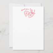 Whimsical Heart Locket Doodle Sketch Modern CUSTOM Bedankkaart (Voorkant)