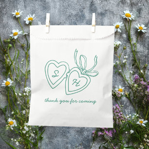 Whimsical Heart Locket Doodle Sketch Modern CUSTOM Bedankzakje