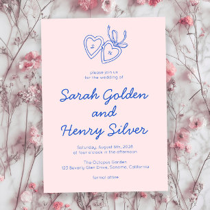 Whimsical Heart Locket Doodle Sketch Modern CUSTOM Kaart