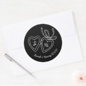 Whimsical Heart Locket Doodle Sketch Modern CUSTOM Ronde Sticker (Envelop)
