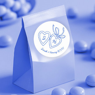 Whimsical Heart Locket Doodle Sketch Modern CUSTOM Ronde Sticker