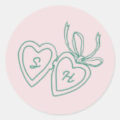 Whimsical Heart Locket Doodle Sketch Modern CUSTOM Ronde Sticker (Voorkant)