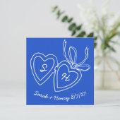 Whimsical Heart Locket Doodle Sketch Modern CUSTOM Save The Date (Staand voorkant)