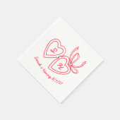 Whimsical Heart Locket Doodle Sketch Modern CUSTOM Servet (Hoek)