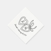 Whimsical Heart Locket Doodle Sketch Modern CUSTOM Servet (Hoek)