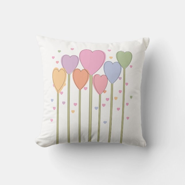 Whimsical Heart Lollipops Kussen (Voorkant)