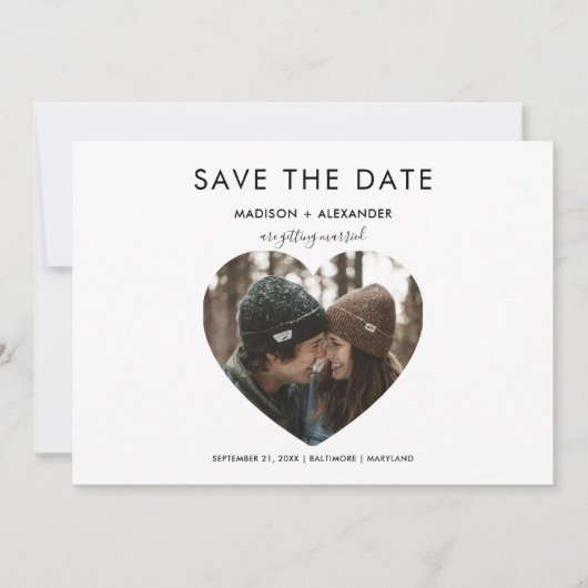 Whimsical Heart Save The Date Photo (Voorkant)