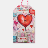 Whimsical Hearts and Love Letters Party Bedankt Cadeaulabel (Achterkant)