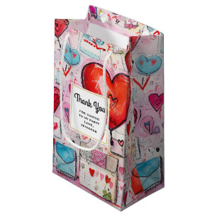 Whimsical Hearts and Love Letters Party Bedankt Klein Cadeauzakje