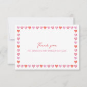 Whimsical Hearts Baby Shower Bedankkaart (Voorkant)
