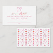 Whimsical Hearts Baby Shower Diaper Raffle Informatiekaartje (Voorkant / Achterkant)