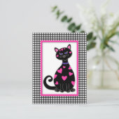 Whimsical Hearts Cat Briefkaart (Staand voorkant)