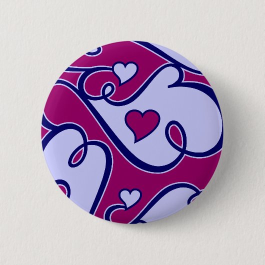 Whimsical Hearts-knop Ronde Button 5,7 Cm (Voorkant)