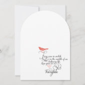  Whimsical Hearts Mint en Coral Invitation Kaart (Achterkant)