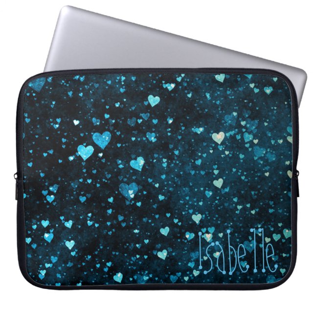 Whimsical Hearts Universe Cosmic Personalized Laptop Sleeve (Voorkant)